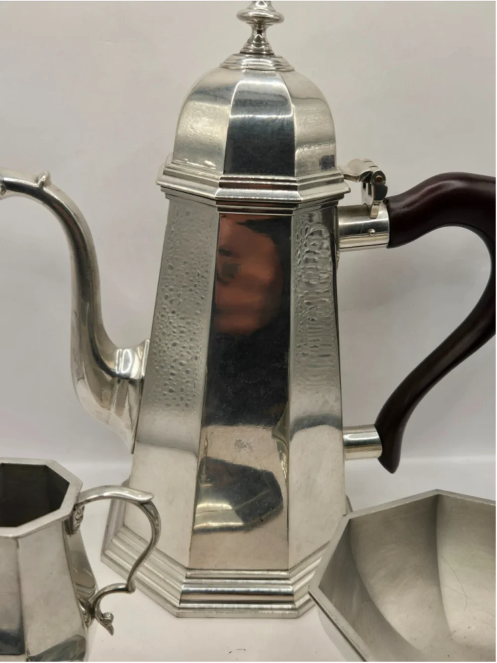 Vintage Lenox Kirk Stieff Pewter Coffee Set Octette Open Sugar Creamer Pot + Lid